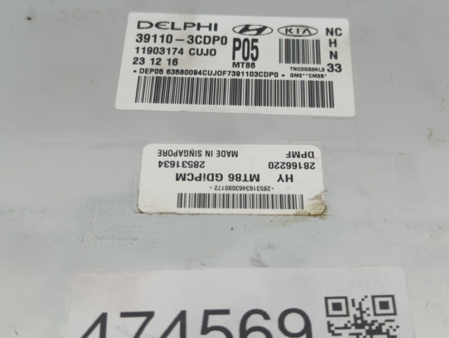2017-2018 Hyundai Santa Fe PCM Engine Control Computer ECU ECM PCU OEM P/N:39100-3CDP0 39110-3CDP0 Fits Fits 2017 2018 OEM U