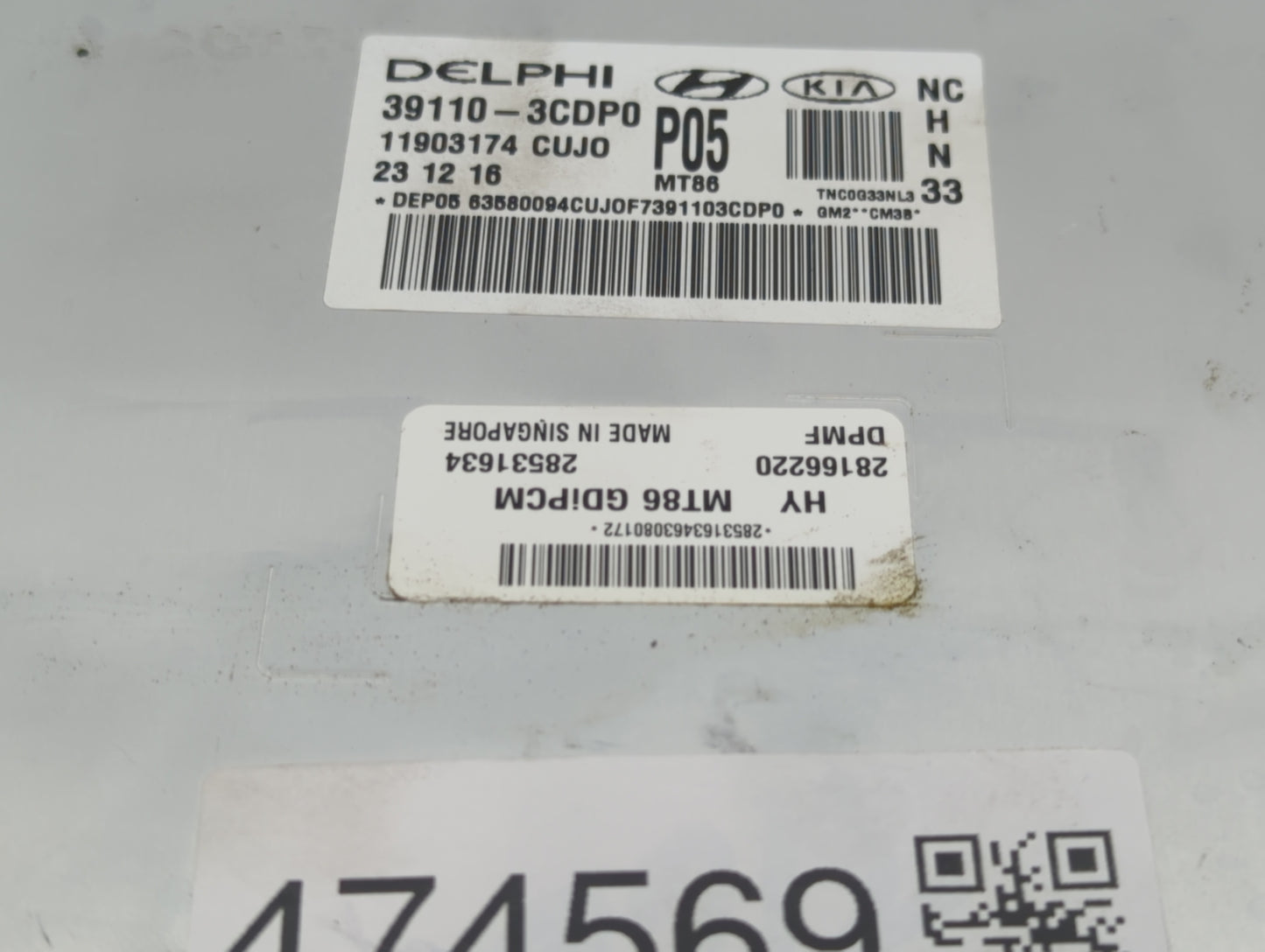 2017-2018 Hyundai Santa Fe PCM Engine Control Computer ECU ECM PCU OEM P/N:39100-3CDP0 39110-3CDP0 Fits Fits 2017 2018 OEM U
