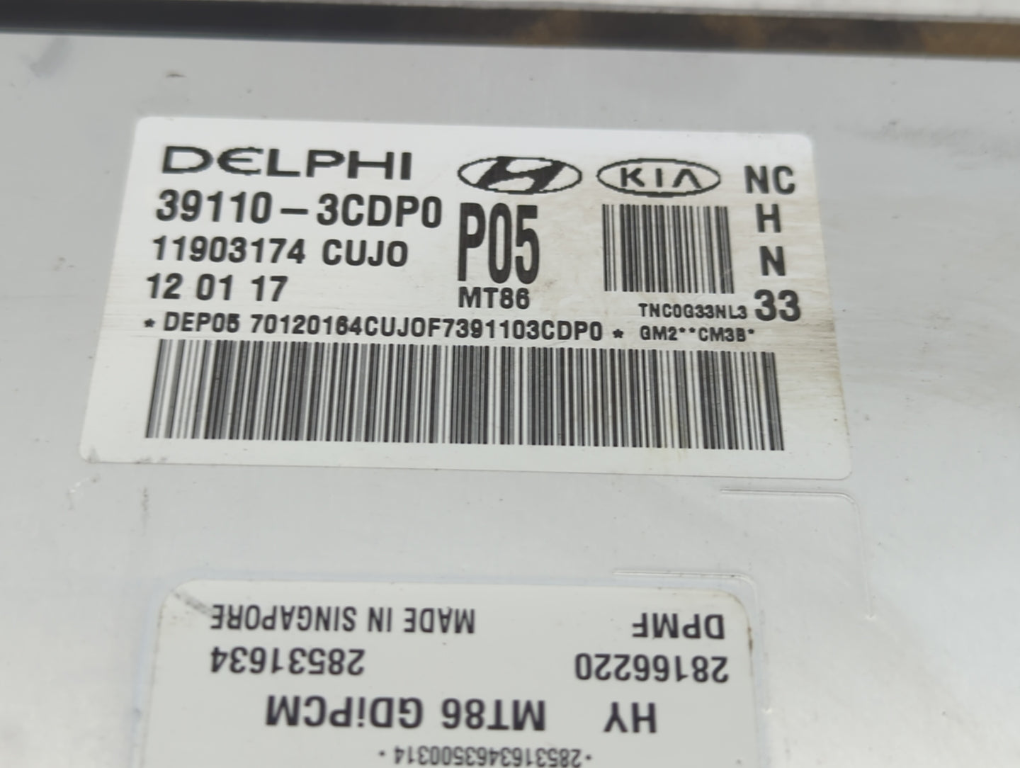 2017-2018 Hyundai Santa Fe PCM Engine Control Computer ECU ECM PCU OEM P/N:39110-3CDP0 39100-3CDP1 Fits Fits 2017 2018 OEM U