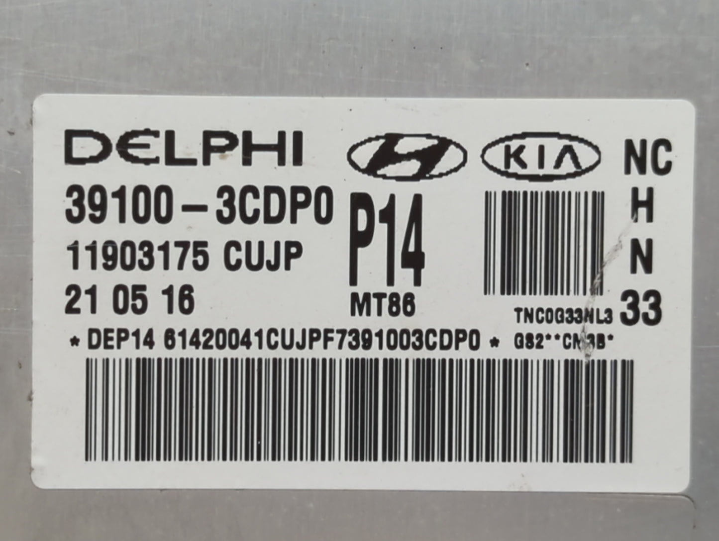 2017-2018 Hyundai Santa Fe PCM Engine Control Computer ECU ECM PCU OEM P/N:39100-3CDP0 Fits Fits 2017 2018 OEM Used Auto Par