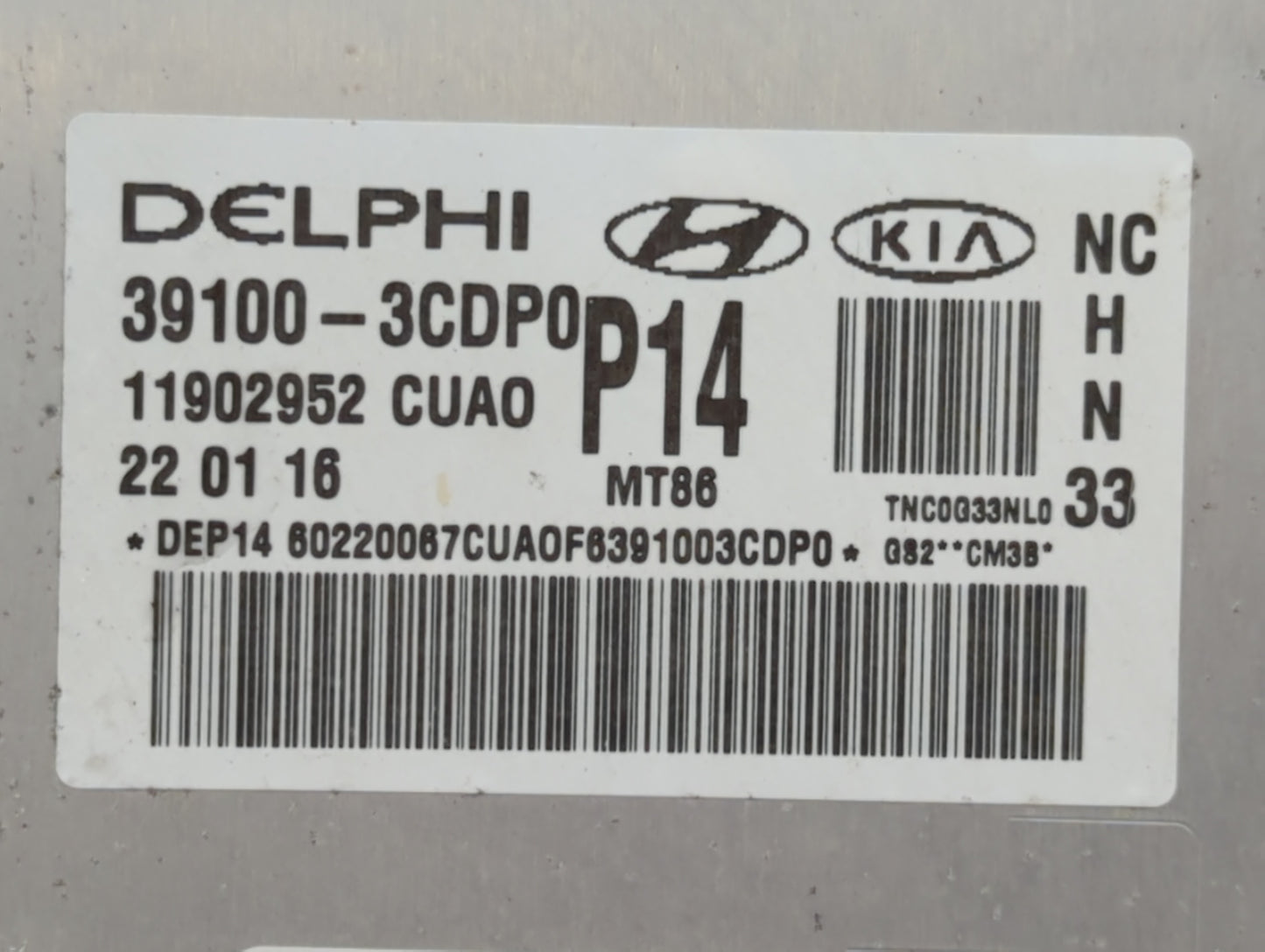 2017-2018 Hyundai Santa Fe PCM Engine Control Computer ECU ECM PCU OEM P/N:39100-3CDP0 Fits Fits 2017 2018 OEM Used Auto Par