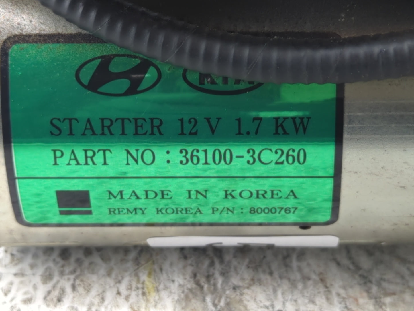 2015-2018 Hyundai Santa Fe Car Starter Motor Solenoid OEM P/N:36100-3C260 Fits Fits 2015 2016 2017 2018 2019 2020 OEM Used A
