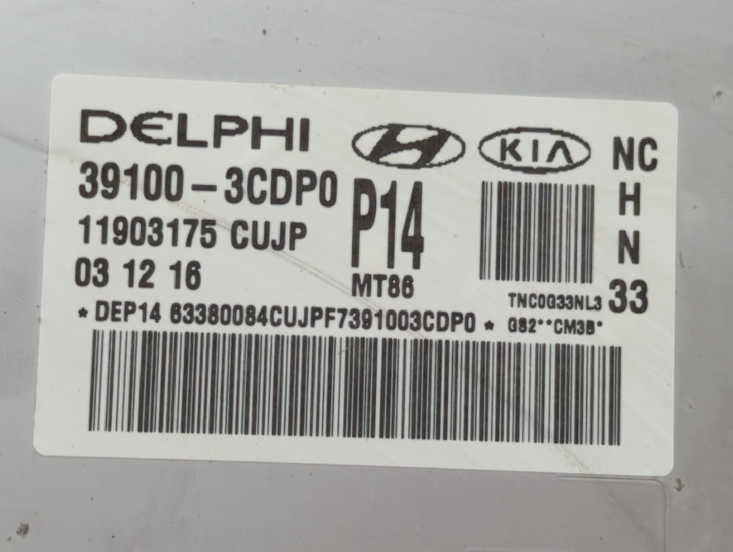 2017-2018 Hyundai Santa Fe PCM Engine Control Computer ECU ECM PCU OEM P/N:28531634 39100-3CDP0 Fits Fits 2017 2018 OEM Used
