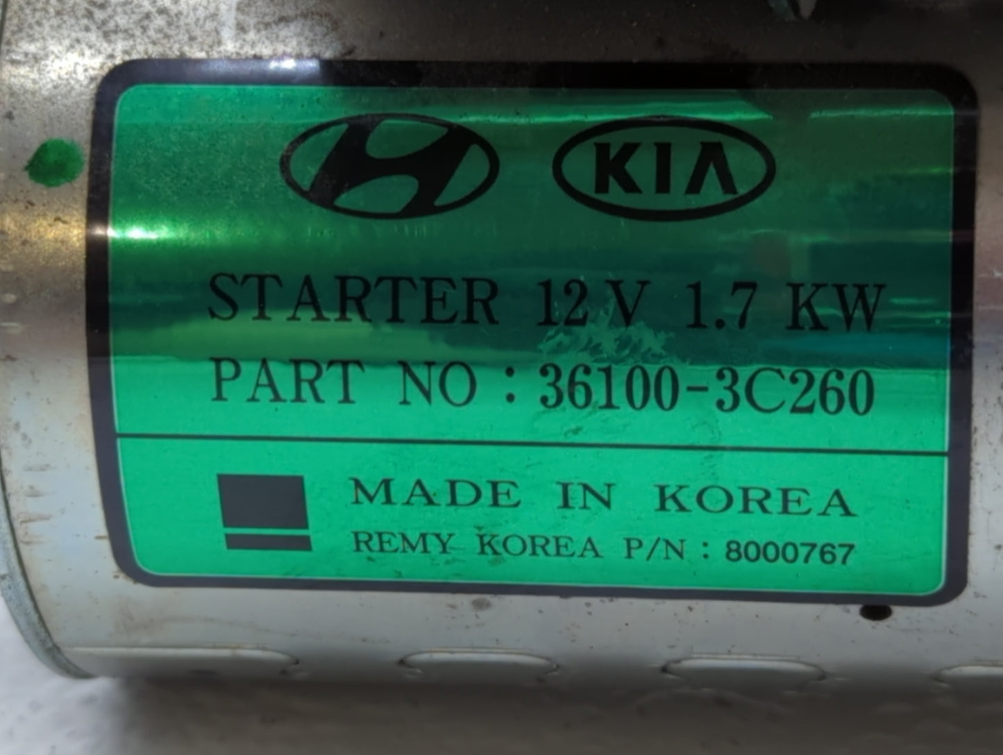 2015-2018 Hyundai Santa Fe Car Starter Motor Solenoid OEM P/N:36100-3C260 Fits Fits 2015 2016 2017 2018 2019 2020 OEM Used A