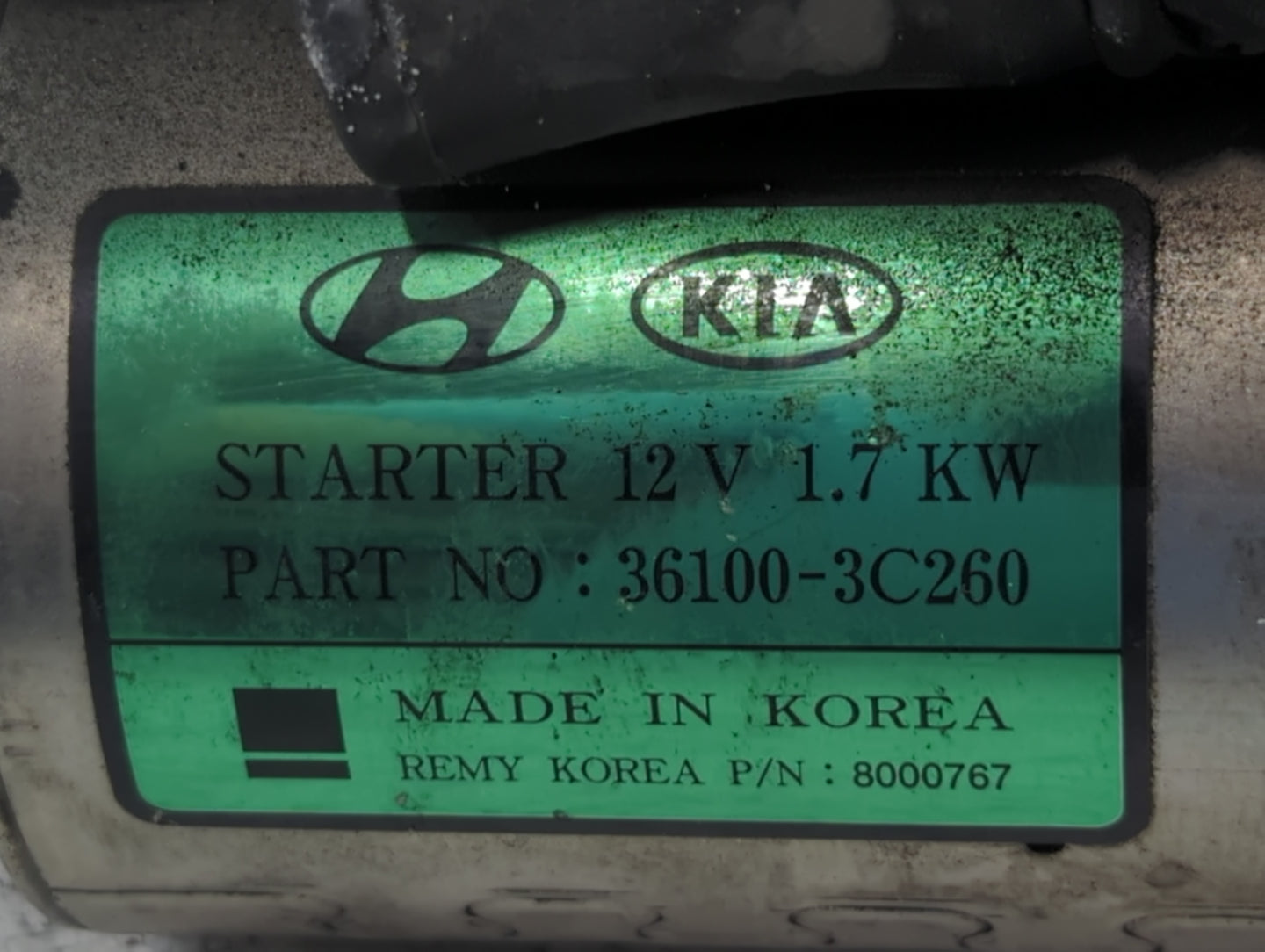 2015-2018 Hyundai Santa Fe Car Starter Motor Solenoid OEM P/N:8000767 36100-3C260 Fits Fits 2015 2016 2017 2018 2019 2020 OE