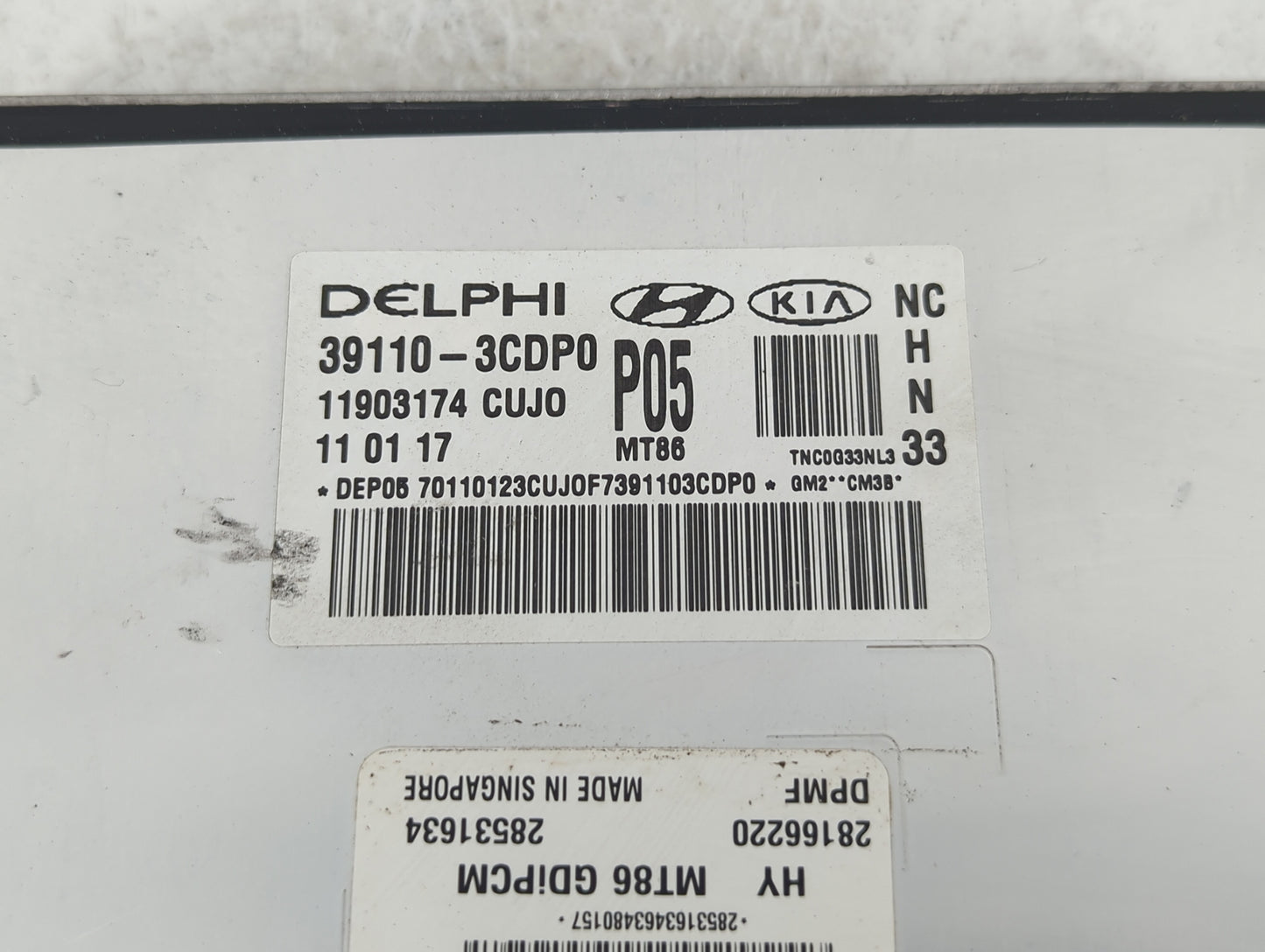 2017-2018 Hyundai Santa Fe PCM Engine Control Computer ECU ECM PCU OEM P/N:39100-3CDP0 Fits Fits 2017 2018 OEM Used Auto Par