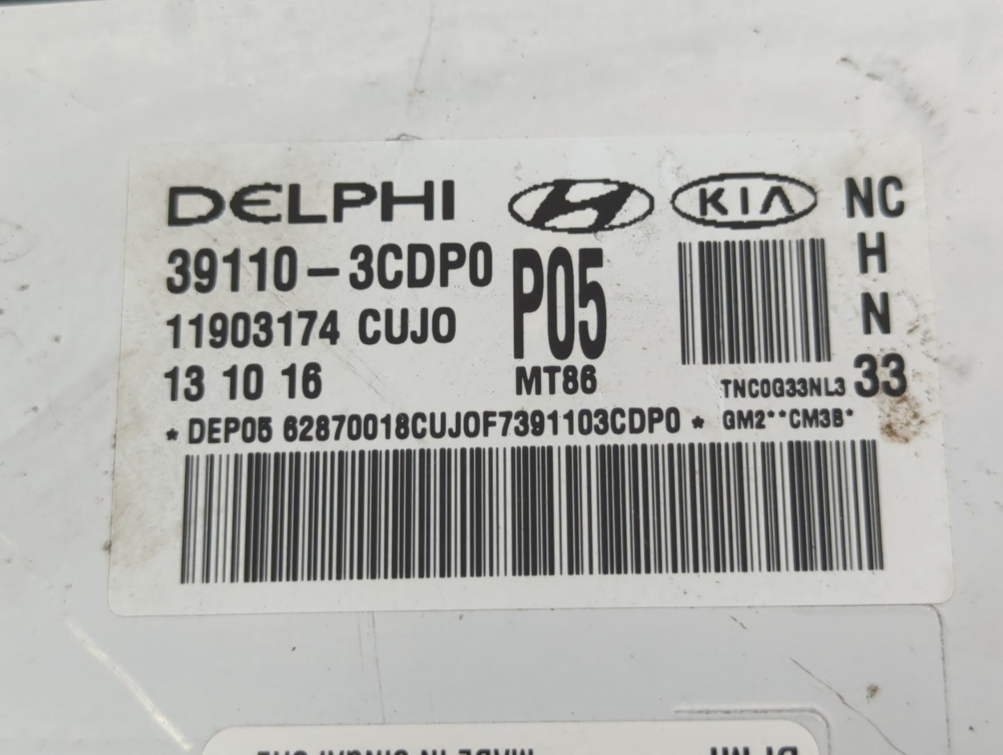 2017-2018 Hyundai Santa Fe PCM Engine Control Computer ECU ECM PCU OEM P/N:39100-3CDP0 Fits Fits 2017 2018 OEM Used Auto Par