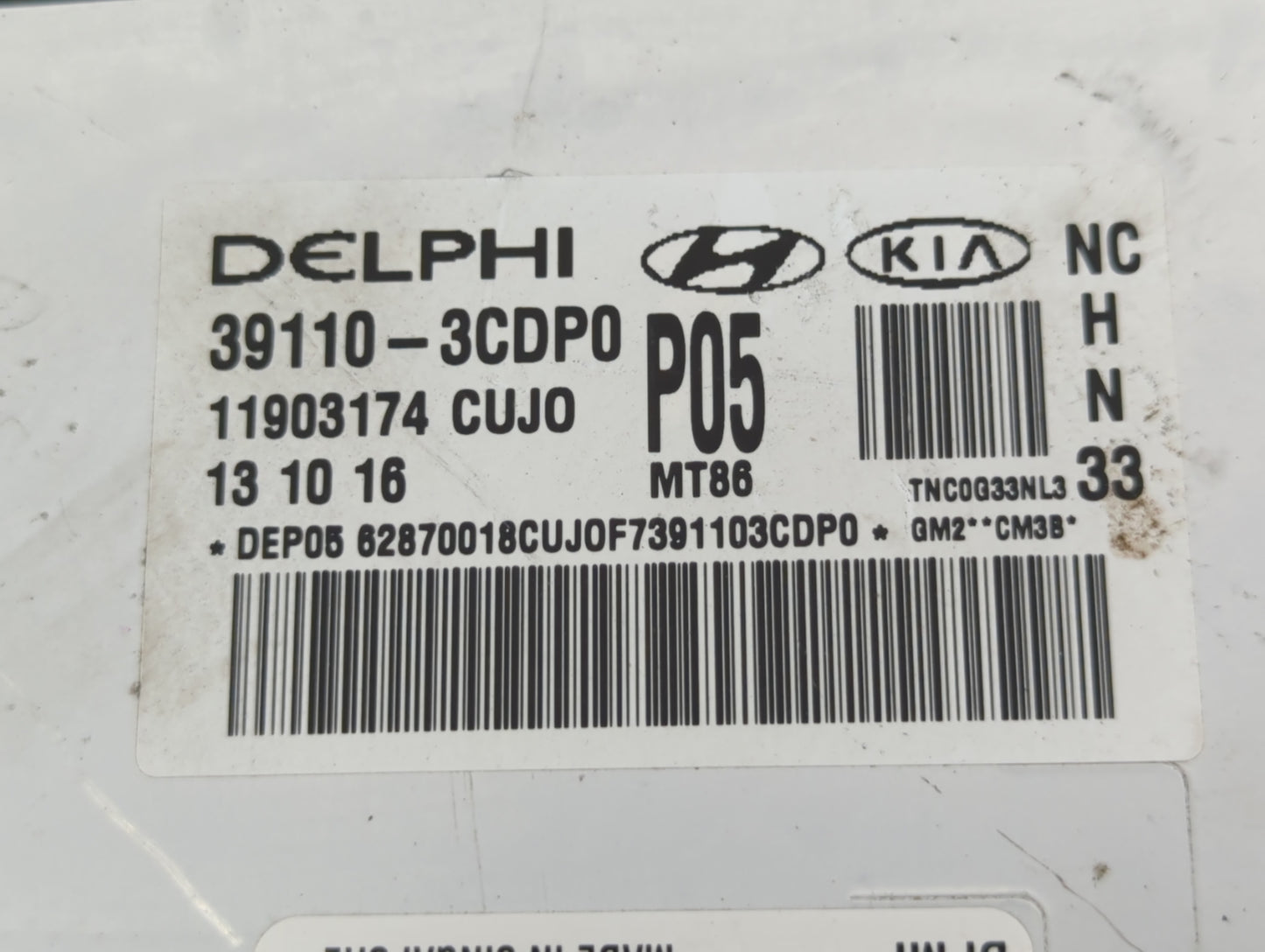 2017-2018 Hyundai Santa Fe PCM Engine Control Computer ECU ECM PCU OEM P/N:39100-3CDP0 Fits Fits 2017 2018 OEM Used Auto Par