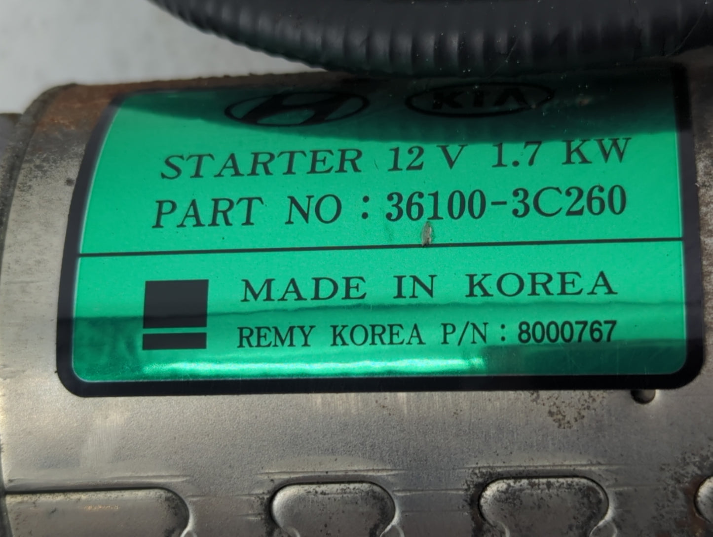 2017 Hyundai Santa Fe Car Starter Motor Solenoid OEM P/N:36100-3C260 Fits OEM Used Auto Parts - Oemusedautoparts1.com