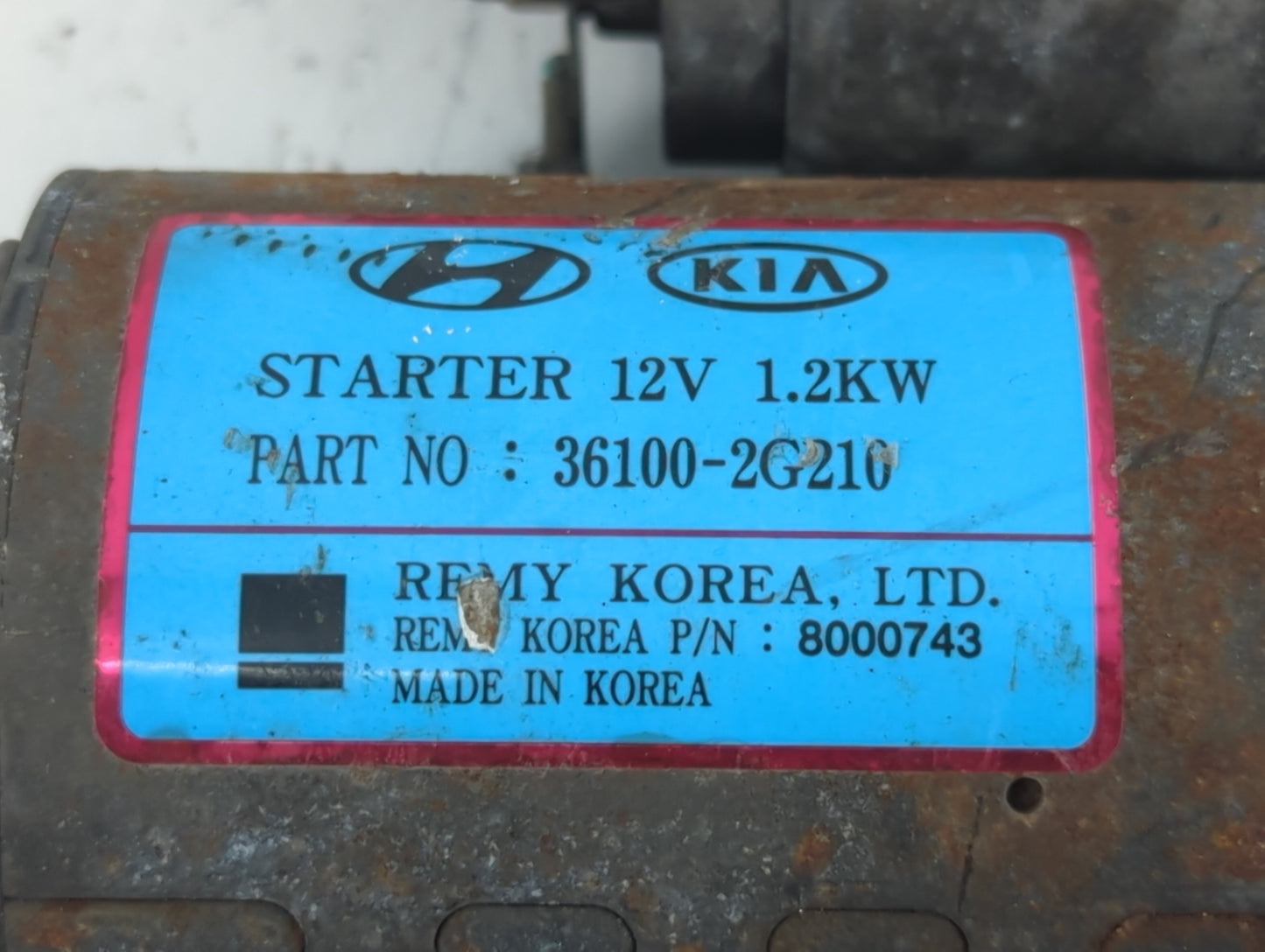 2017-2018 Hyundai Santa Fe Car Starter Motor Solenoid OEM P/N:36100-2G210 Fits Fits 2015 2016 2017 2018 2019 2020 OEM Used A
