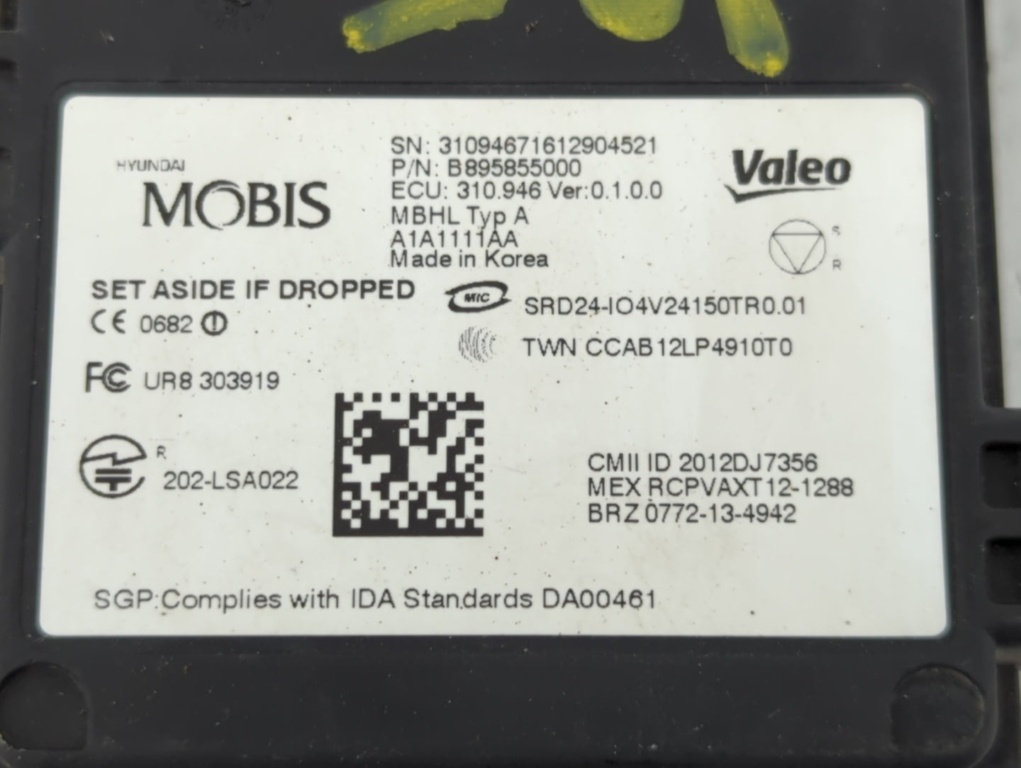 2017-2018 Hyundai Santa Fe Chassis Control Module Ccm Bcm Body Control - Oemusedautoparts1.com