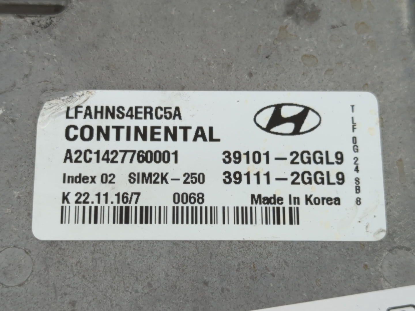 2017 Hyundai Sonata PCM Engine Control Computer ECU ECM PCU OEM P/N:39101-2GGL9 39101-2GGL9 Fits OEM Used Auto Parts - Oemus