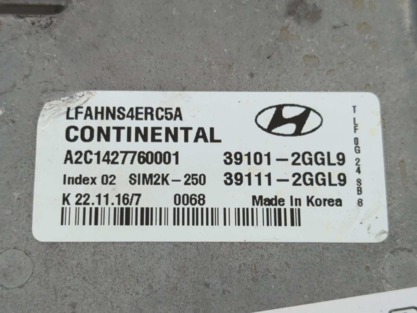 2017 Hyundai Sonata PCM Engine Control Computer ECU ECM PCU OEM P/N:39101-2GGL9 39101-2GGL9 Fits OEM Used Auto Parts - Oemus