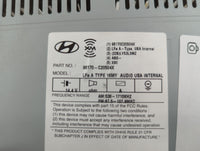 2016-2017 Hyundai Sonata Radio AM FM Cd Player Receiver Replacement P/N:96170-C20504X Fits Fits 2016 2017 OEM Used Auto Part