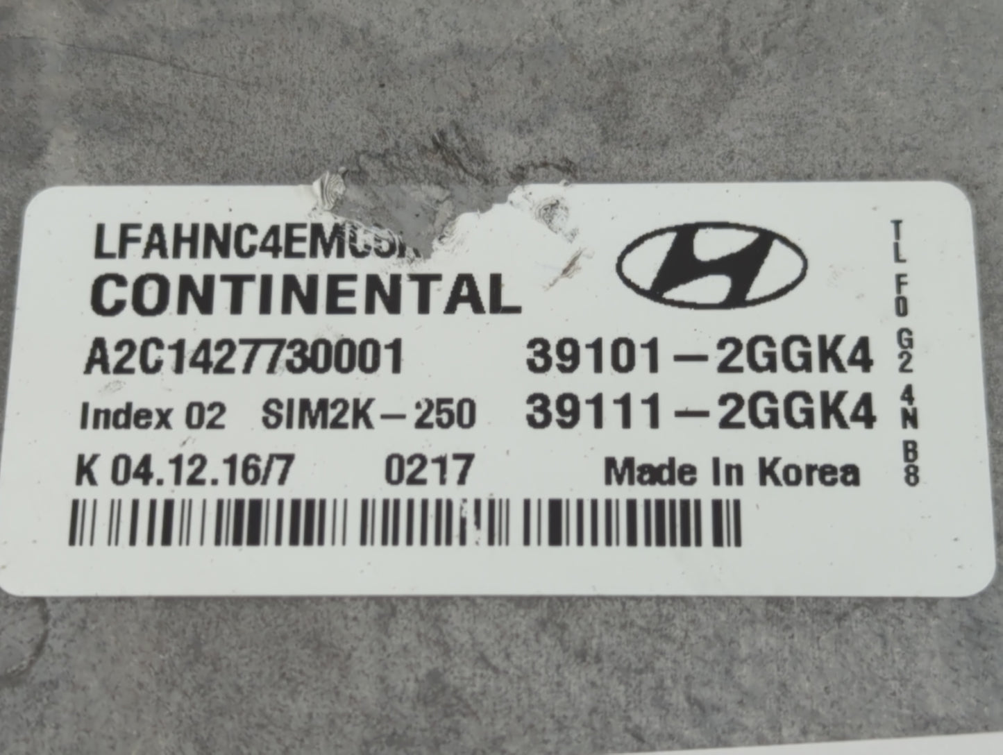 2015-2017 Hyundai Sonata PCM Engine Control Computer ECU ECM PCU OEM P/N:39111-2GGK4 39101-2GGK4 Fits Fits 2015 2016 2017 OE