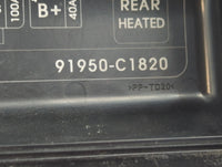 2016-2017 Hyundai Sonata Fusebox Fuse Box Panel Relay Module P/N:91950-C1820 Fits Fits 2016 2017 OEM Used Auto Parts - Oemus