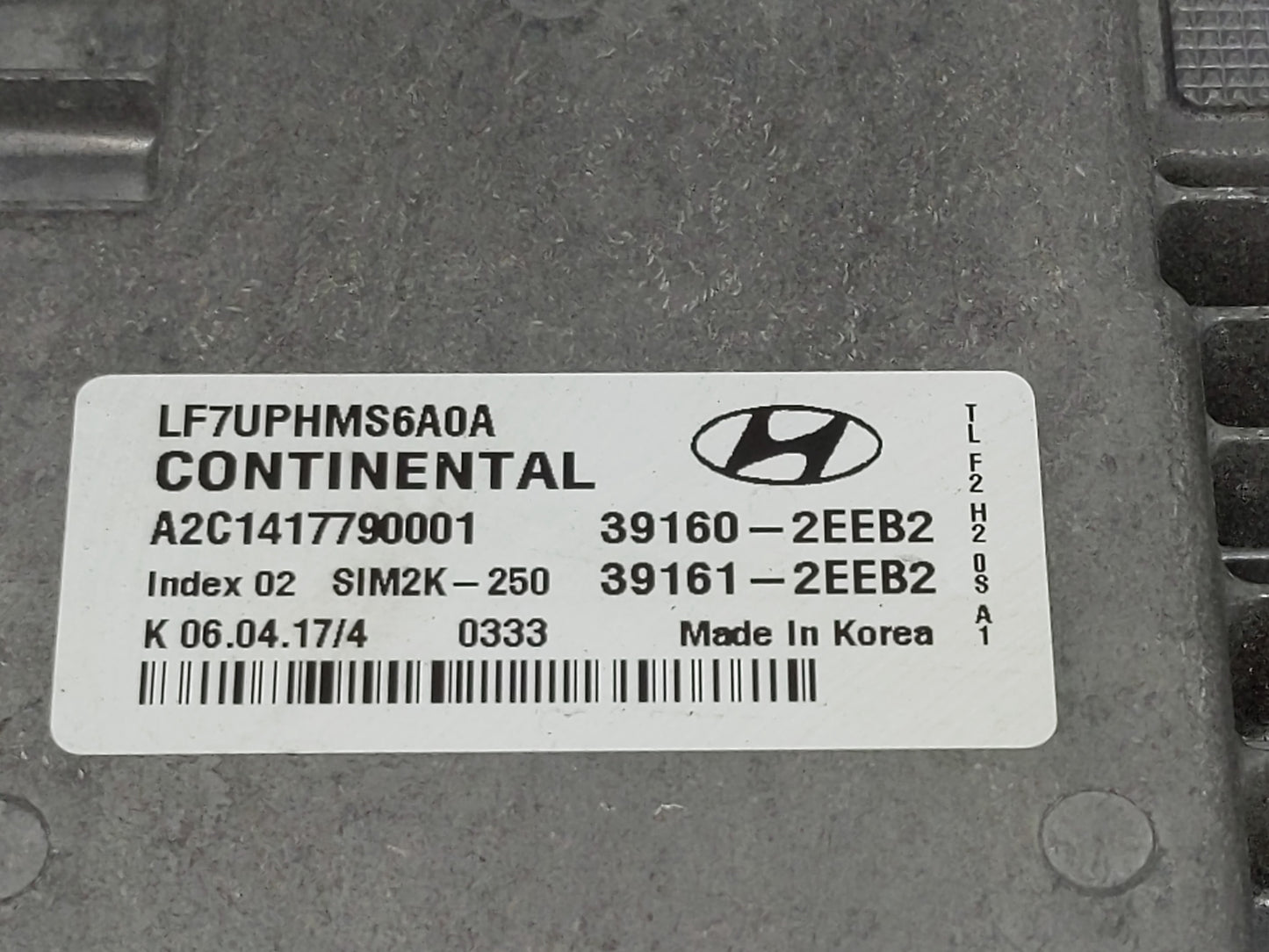 2016-2017 Hyundai Sonata PCM Engine Control Computer ECU ECM PCU OEM P/N:39161-2EEB2 39160-2EEB2 Fits Fits 2016 2017 OEM Use