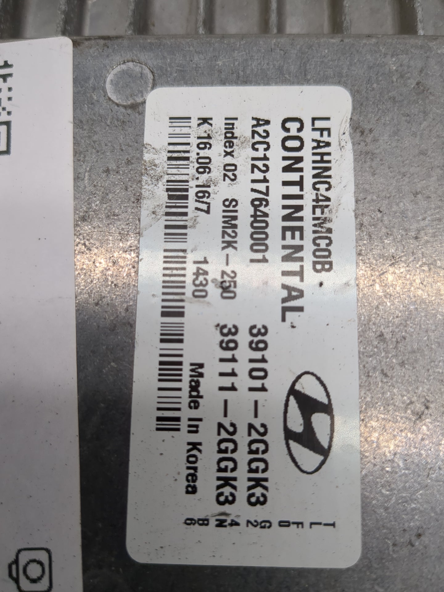 2015-2017 Hyundai Sonata PCM Engine Control Computer ECU ECM PCU OEM P/N:A2C1217640001 39111-2GGK3 Fits Fits 2015 2016 2017 