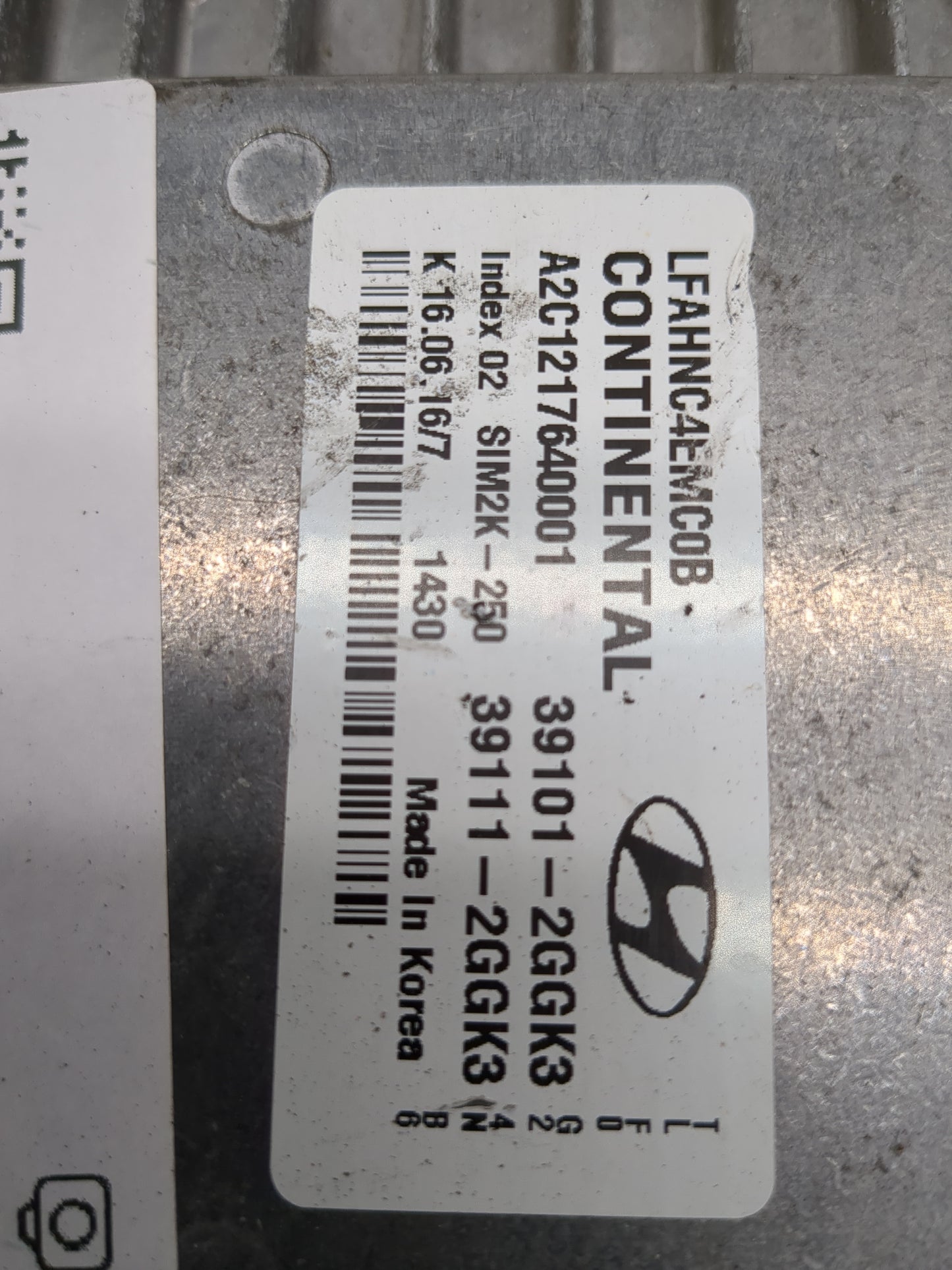 2015-2017 Hyundai Sonata PCM Engine Control Computer ECU ECM PCU OEM P/N:A2C1217640001 39111-2GGK3 Fits Fits 2015 2016 2017 