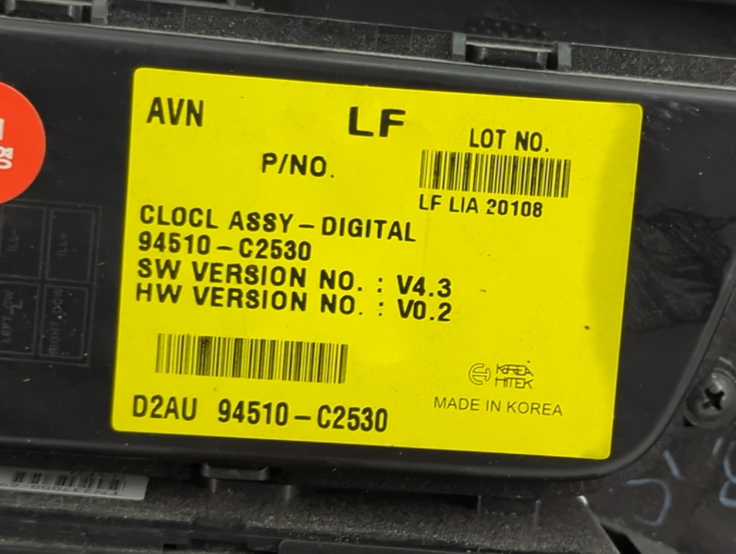 2015-2017 Hyundai Sonata Climate Control Module Temperature AC/Heater Replacement P/N:94510-C2530 Fits Fits 2015 2016 2017 O