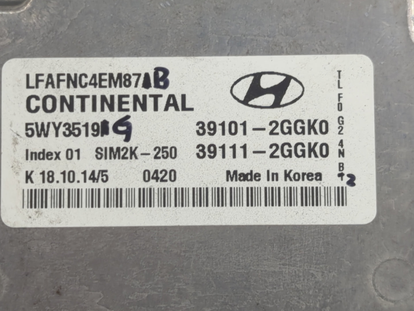 2015-2017 Hyundai Sonata PCM Engine Control Computer ECU ECM PCU OEM P/N:LFAHNC4EMC0B A2C1217640001 Fits Fits 2015 2016 2017