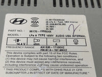 2016-2017 Hyundai Sonata Radio AM FM Cd Player Receiver Replacement P/N:96170-C20504X 96170C20504X Fits Fits 2016 2017 OEM U