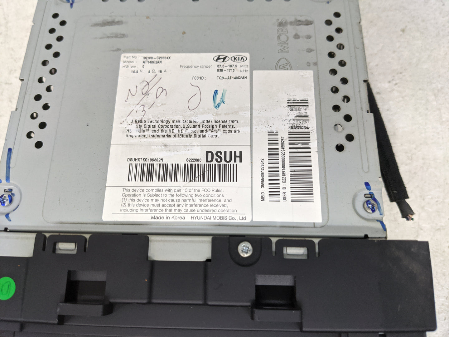 2016-2017 Hyundai Sonata Radio AM FM Cd Player Receiver Replacement P/N:96160-C2000-4X AT140C2AN Fits Fits 2016 2017 OEM Use