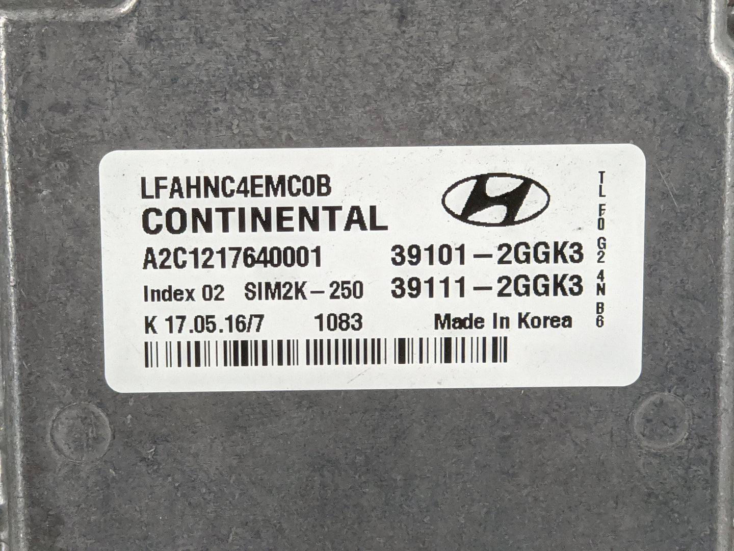 2015-2017 Hyundai Sonata PCM Engine Control Computer ECU ECM PCU OEM P/N:39101-2GGK3 39111-2GGK3 Fits Fits 2015 2016 2017 OE