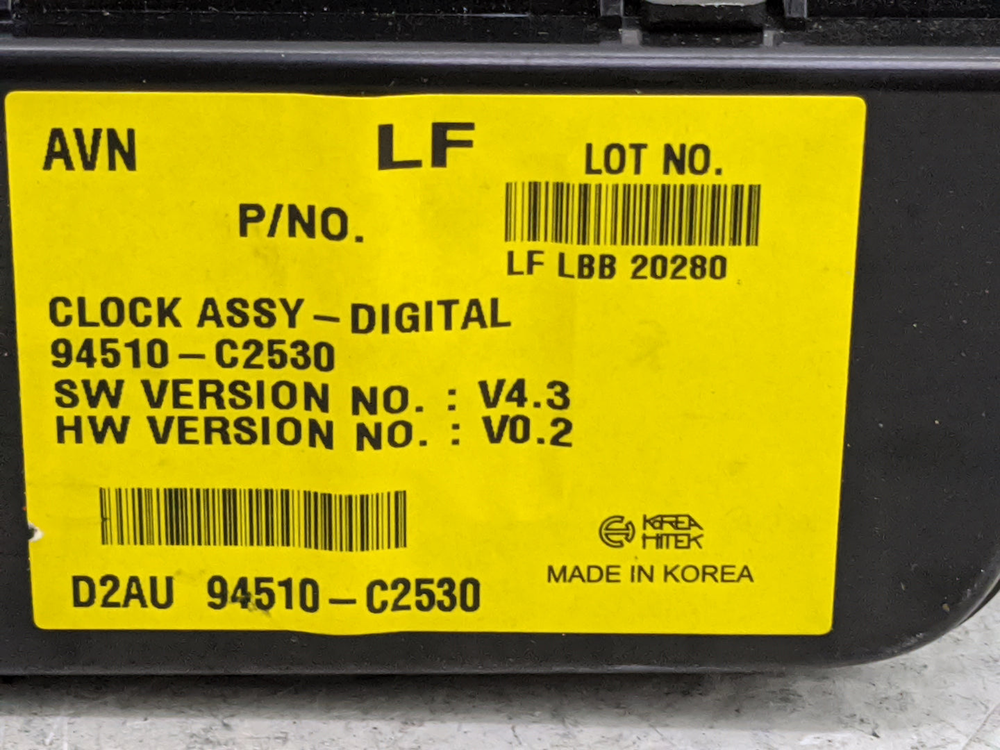 2017 Hyundai Sonata Climate Control Module Temperature AC/Heater Replacement P/N:94510-C2530 D2AU Fits OEM Used Auto Parts -