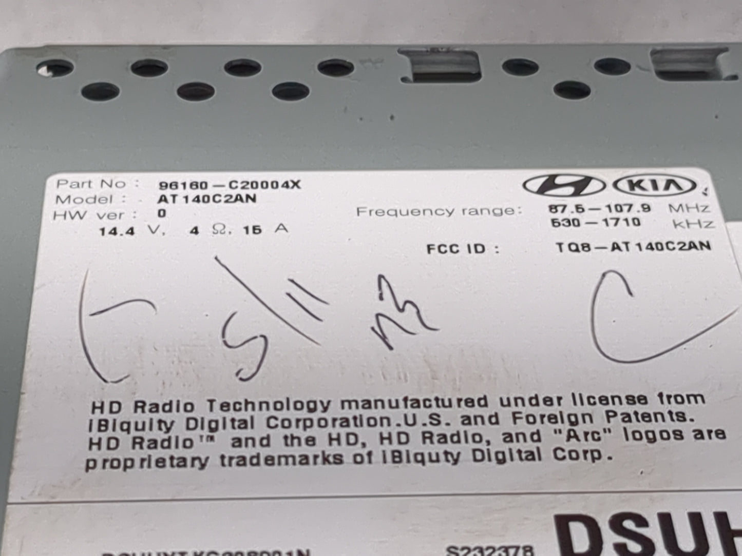 2016-2017 Hyundai Sonata Radio AM FM Cd Player Receiver Replacement P/N:96160-C20004X AT140C2AN, TQ8-AT140C2AN Fits Fits 201