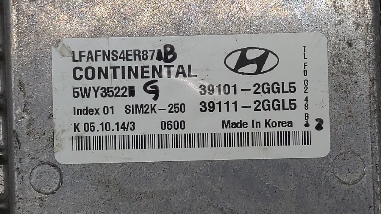2015-2017 Hyundai Sonata PCM Engine Control Computer ECU ECM PCU OEM P/N:39101-2GGL5 39111-2GGL5 Fits Fits 2015 2016 2017 OE