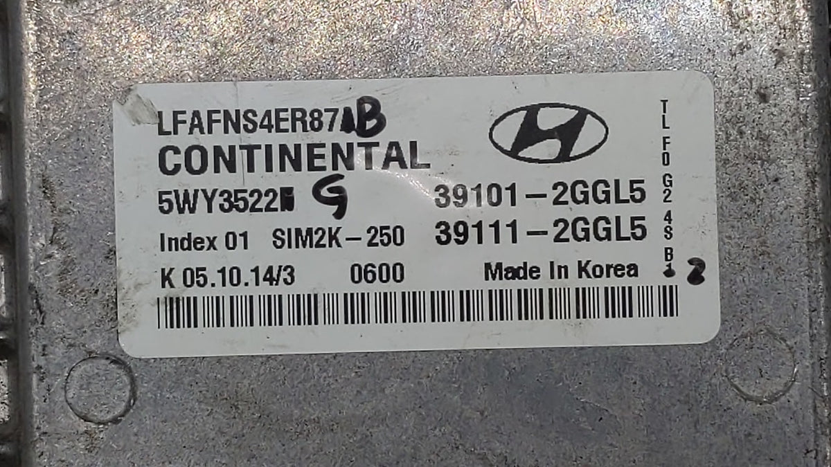 2015-2017 Hyundai Sonata PCM Engine Control Computer ECU ECM PCU OEM P/N:39101-2GGL5 39111-2GGL5, 39101-2GGL6 Fits 2015 2016