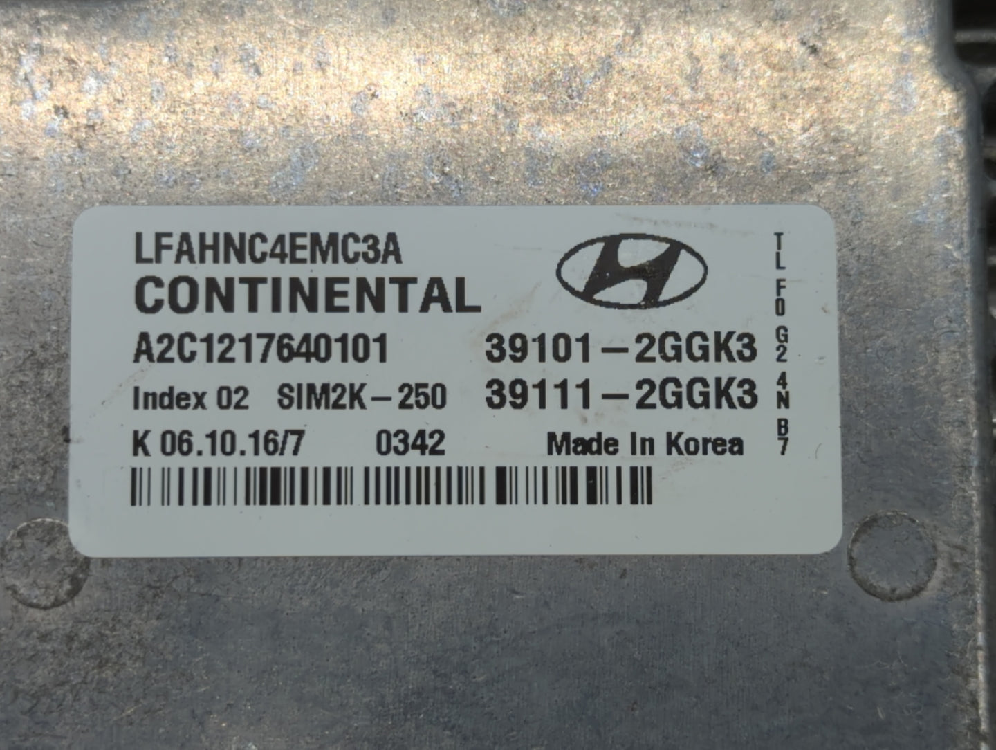 2015-2017 Hyundai Sonata PCM Engine Control Computer ECU ECM PCU OEM P/N:39101-2GGK0 39101-2GGL4 Fits Fits 2015 2016 2017 OE