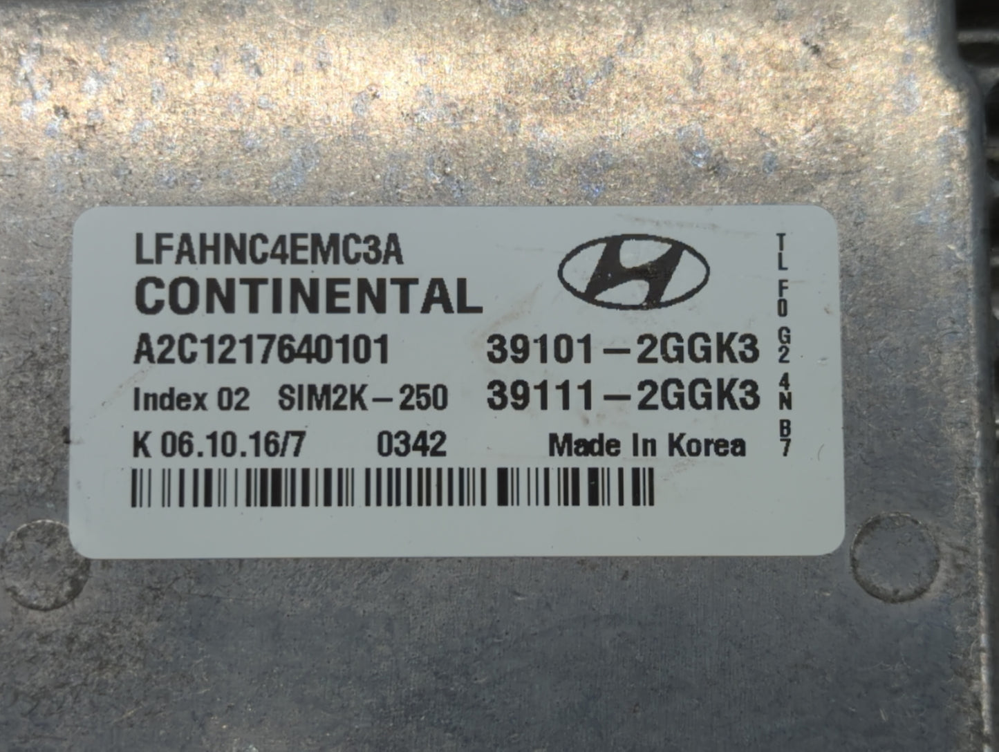 2015-2017 Hyundai Sonata PCM Engine Control Computer ECU ECM PCU OEM P/N:39101-2GGK0 39101-2GGL4 Fits Fits 2015 2016 2017 OE