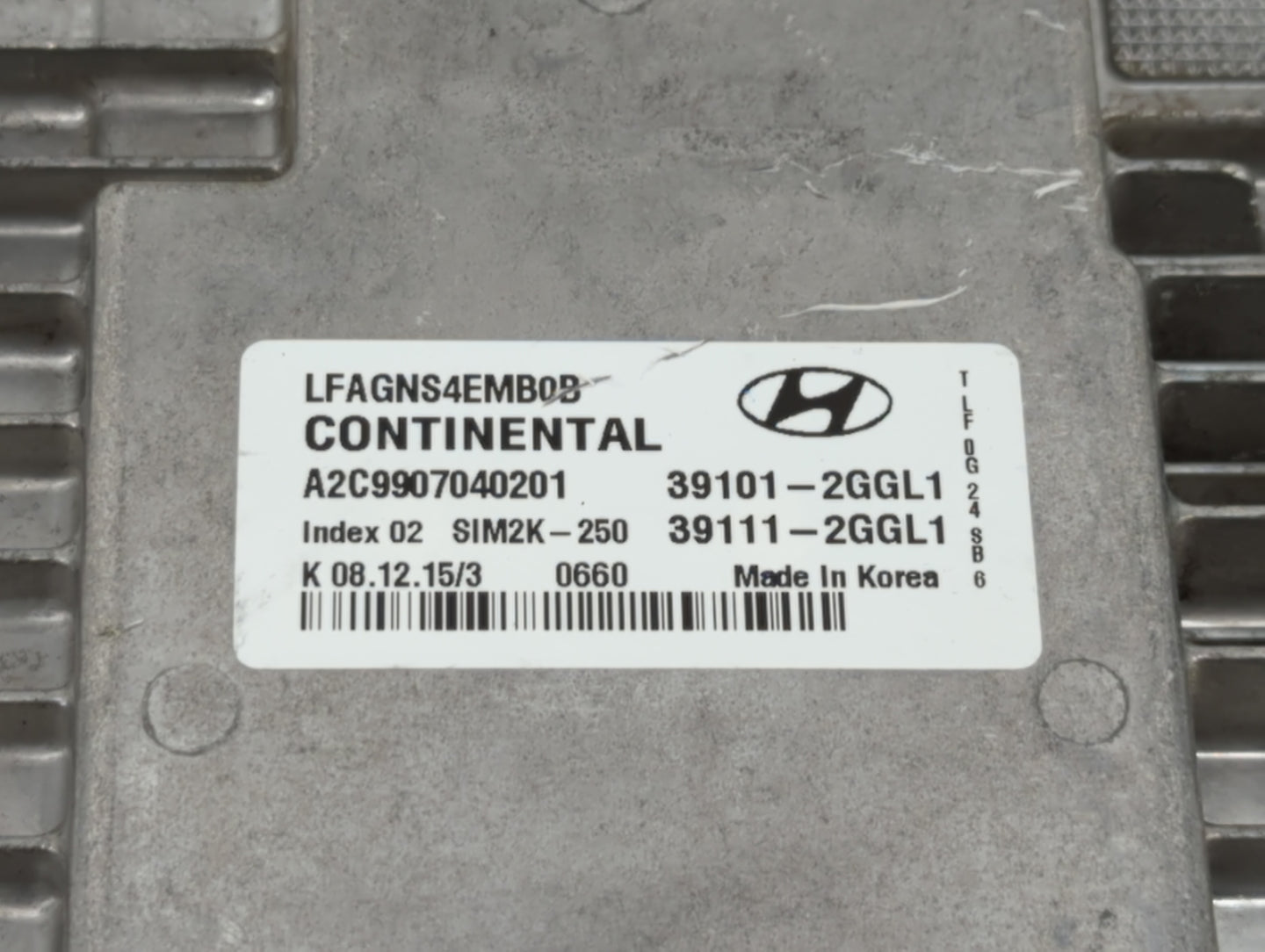 2015-2017 Hyundai Sonata PCM Engine Control Computer ECU ECM PCU OEM P/N:39101-2GGL2 39111-2GGL2 Fits Fits 2015 2016 2017 OE