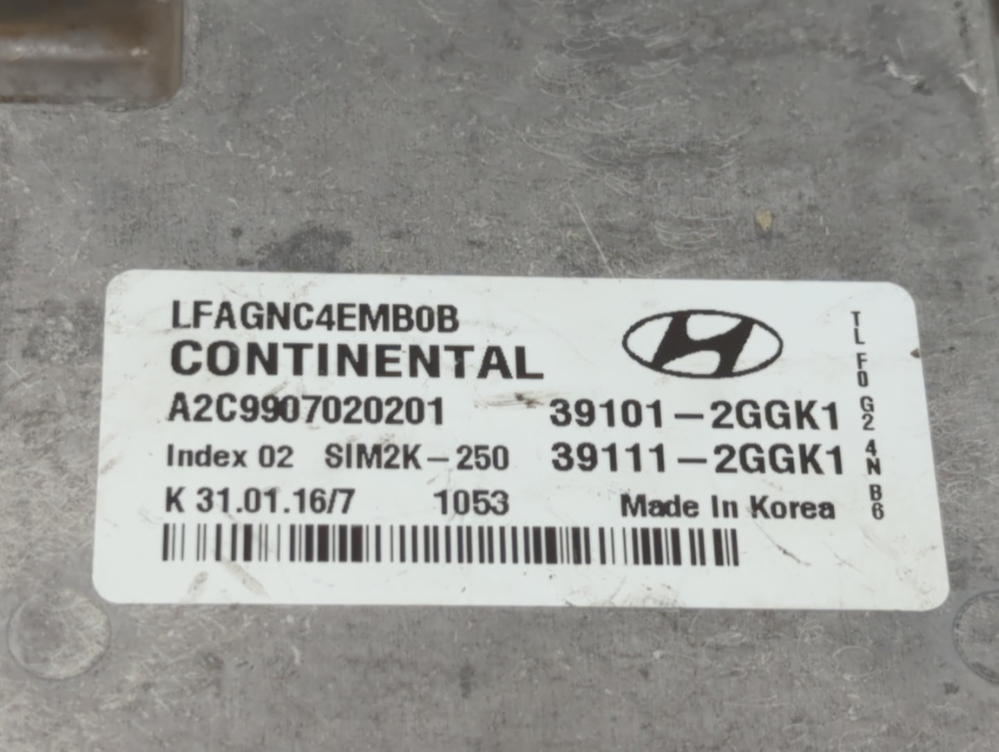 2015-2017 Hyundai Sonata PCM Engine Control Computer ECU ECM PCU OEM P/N:39101-2GGK4 39101-2GGK0 Fits Fits 2015 2016 2017 OE