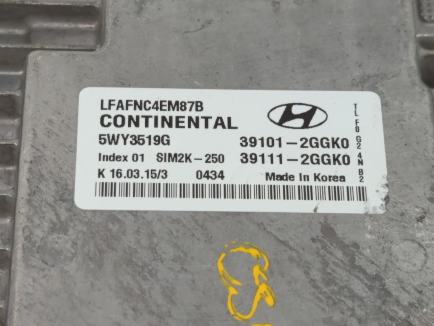 2015-2017 Hyundai Sonata PCM Engine Control Computer ECU ECM PCU OEM P/N:39101-2GGK4 39101-2GGK0 Fits Fits 2015 2016 2017 OE