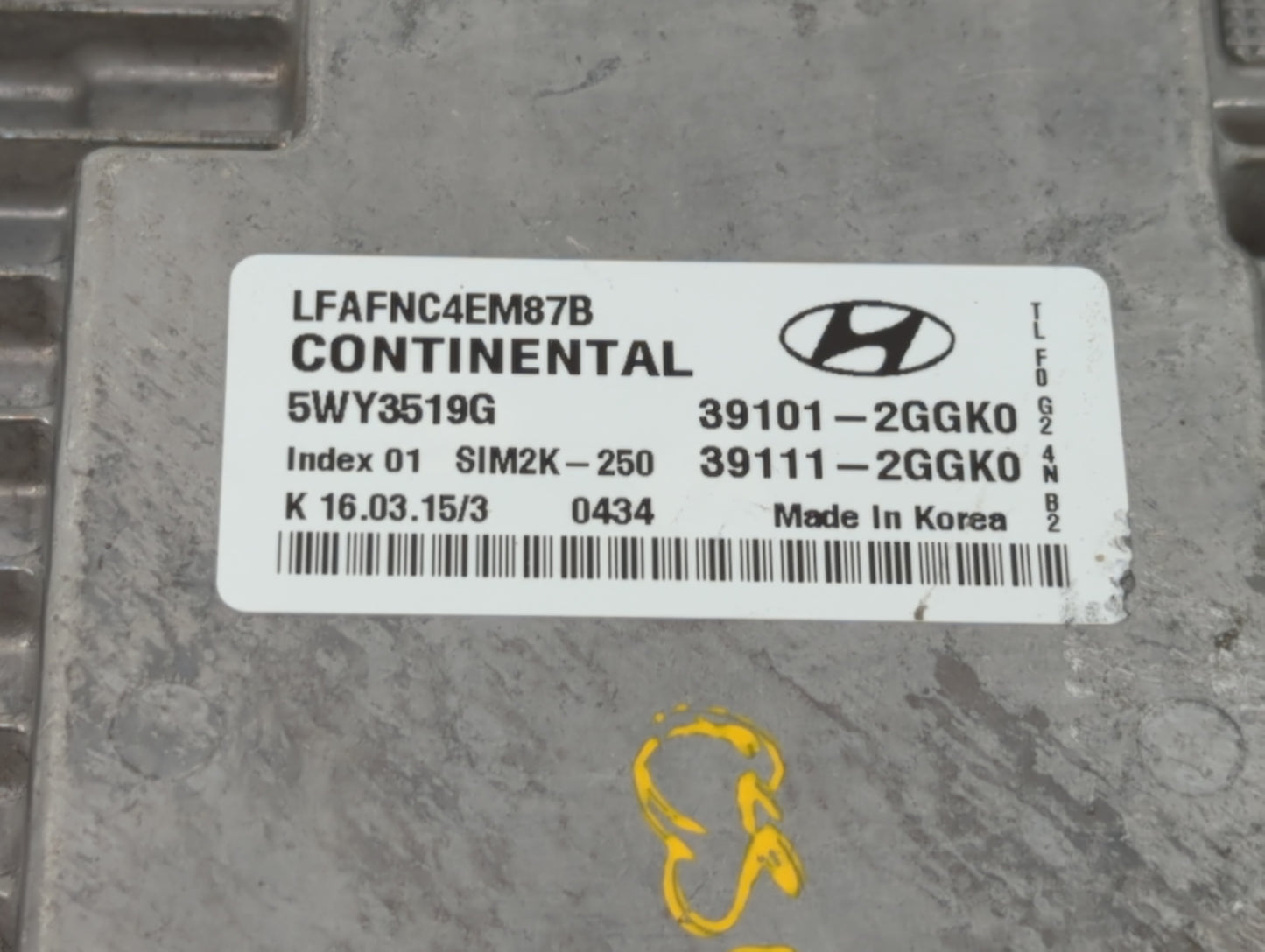 2015-2017 Hyundai Sonata PCM Engine Control Computer ECU ECM PCU OEM P/N:39101-2GGK4 39101-2GGK0 Fits Fits 2015 2016 2017 OE