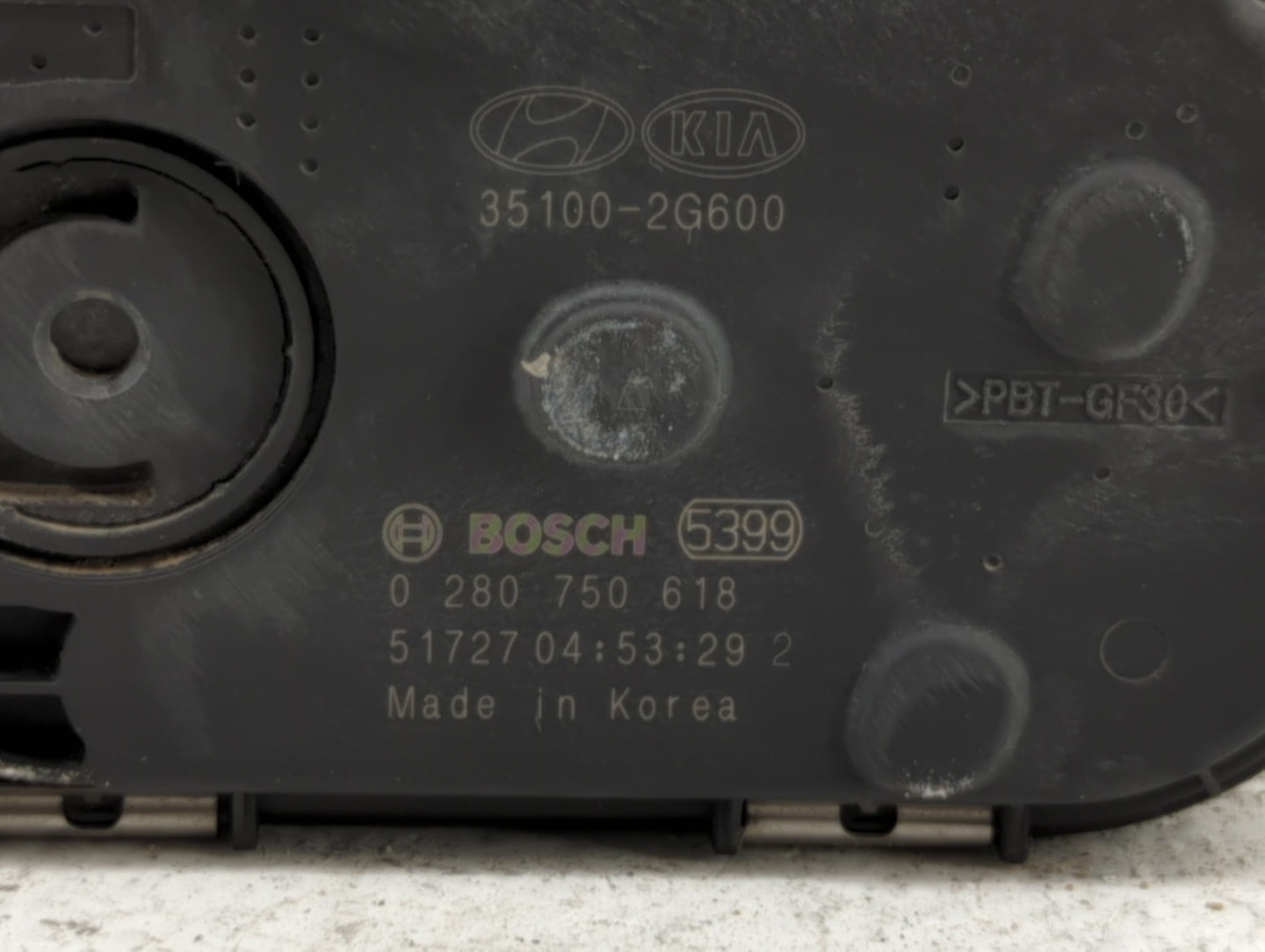 2015-2019 Hyundai Sonata Throttle Body P/N:0 280 750 618 35100-2G600 Fits Fits 2015 2016 2017 2018 2019 OEM Used Auto Parts 