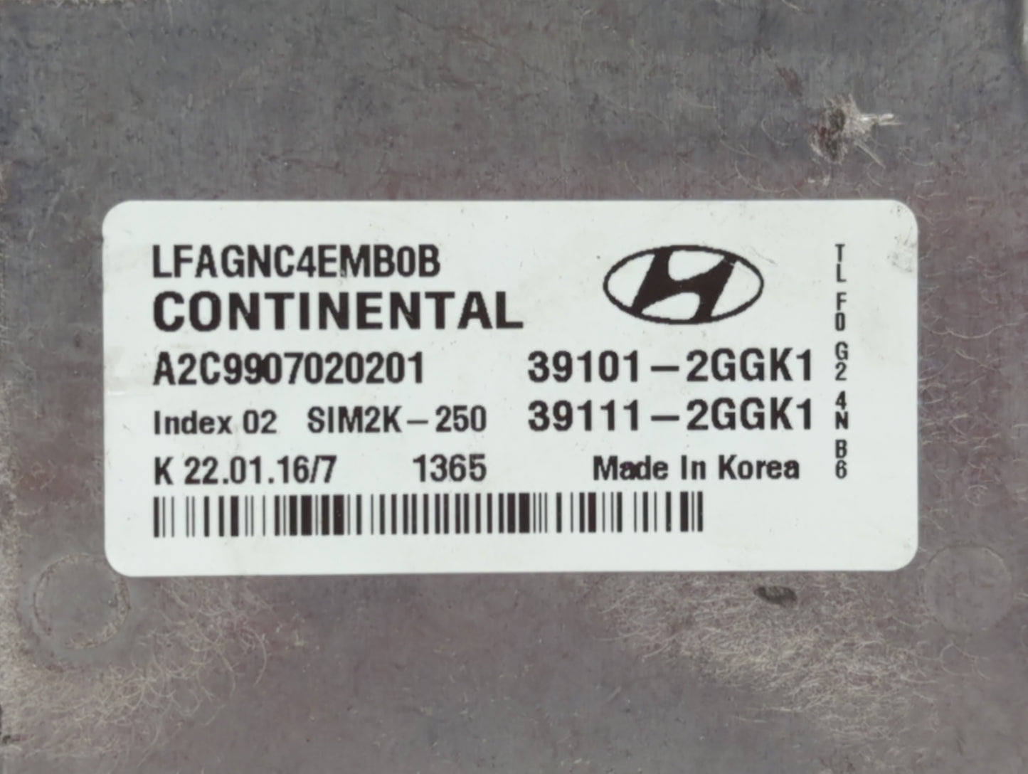 2015-2017 Hyundai Sonata PCM Engine Control Computer ECU ECM PCU OEM P/N:39111-2GGL3 39101-2GGL3 Fits Fits 2015 2016 2017 OE