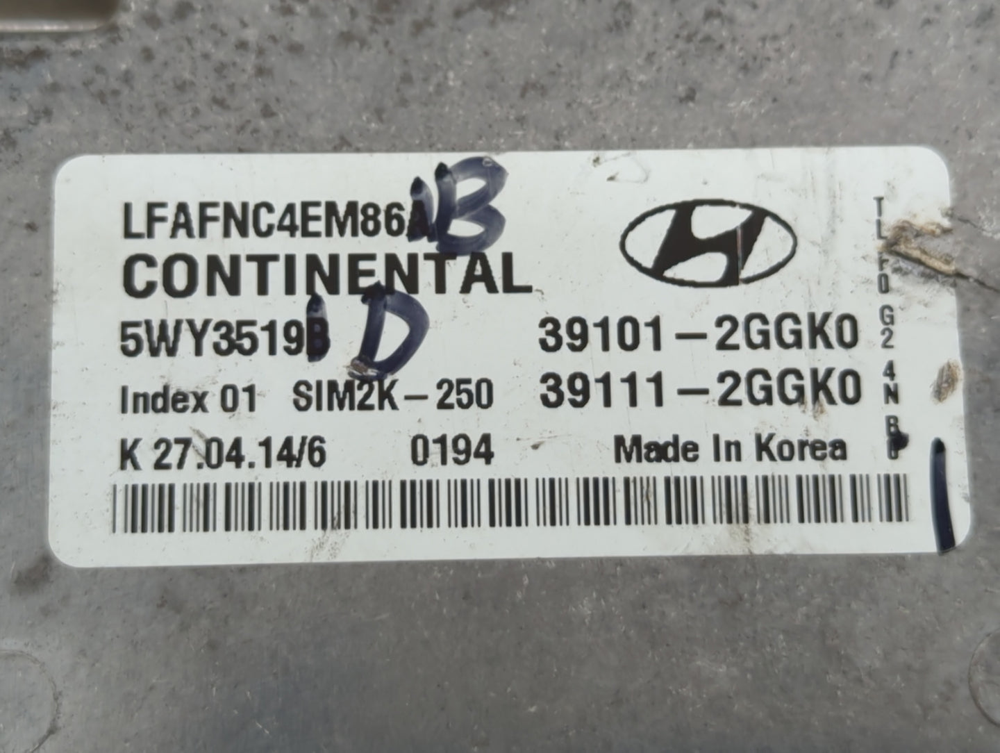 2015-2017 Hyundai Sonata PCM Engine Control Computer ECU ECM PCU OEM P/N:39111-2GGK0 39101-2GGK0 Fits Fits 2015 2016 2017 OE