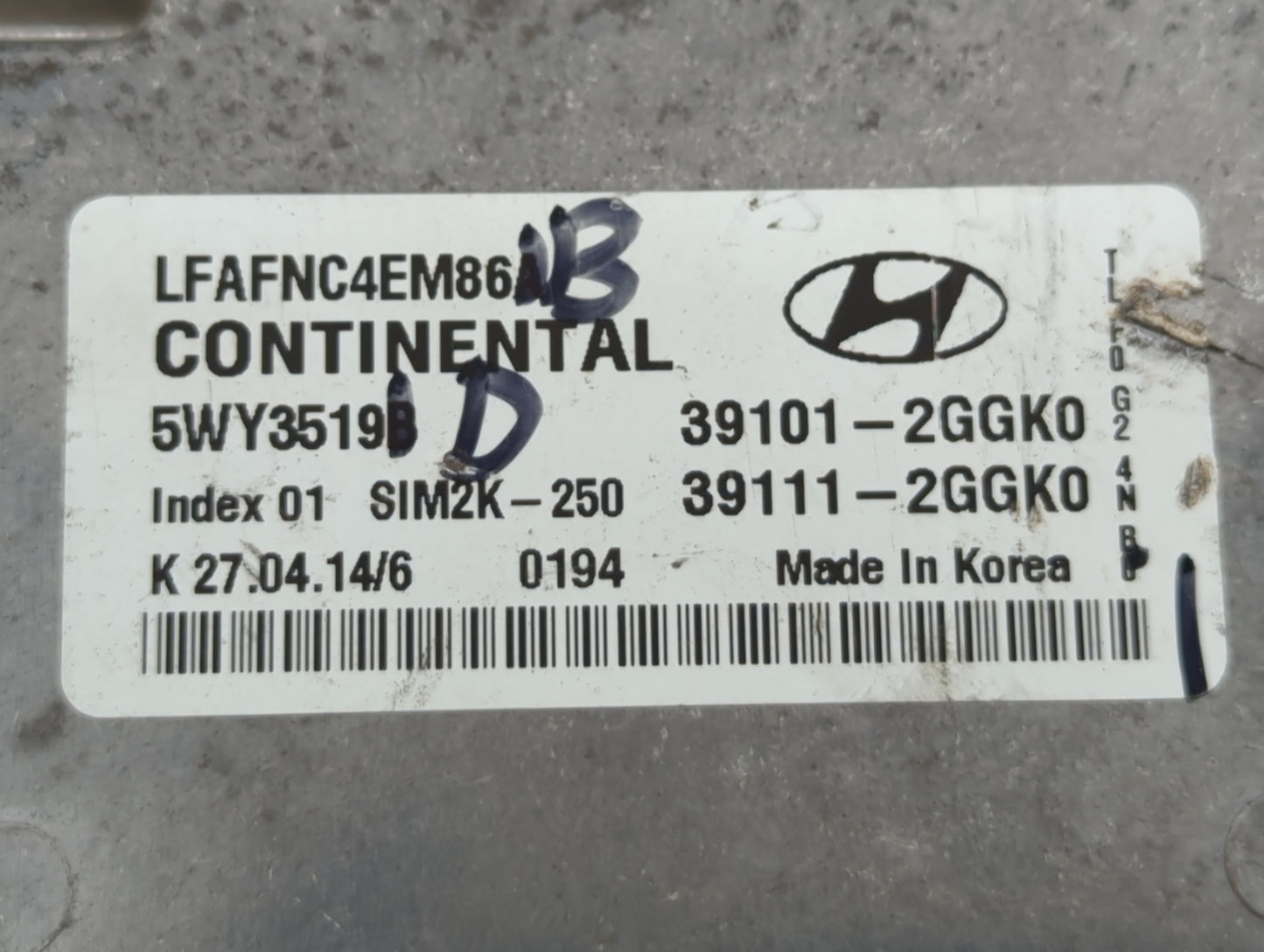 2015-2017 Hyundai Sonata PCM Engine Control Computer ECU ECM PCU OEM P/N:39111-2GGK0 39101-2GGK0 Fits Fits 2015 2016 2017 OE
