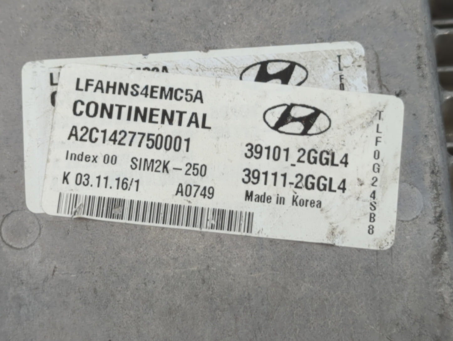 2015-2017 Hyundai Sonata PCM Engine Control Computer ECU ECM PCU OEM P/N:39111-2GGL4 39101-2GGL4 Fits Fits 2015 2016 2017 OE
