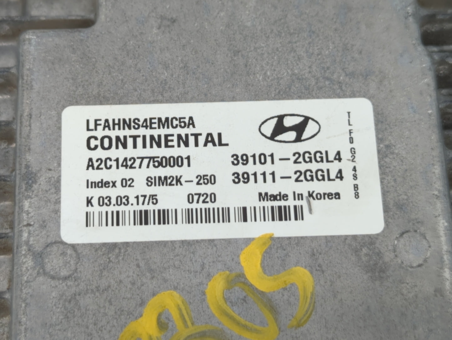 2015-2017 Hyundai Sonata PCM Engine Control Computer ECU ECM PCU OEM P/N:39111-2GGL3 39101-2GGL3 Fits Fits 2015 2016 2017 OE