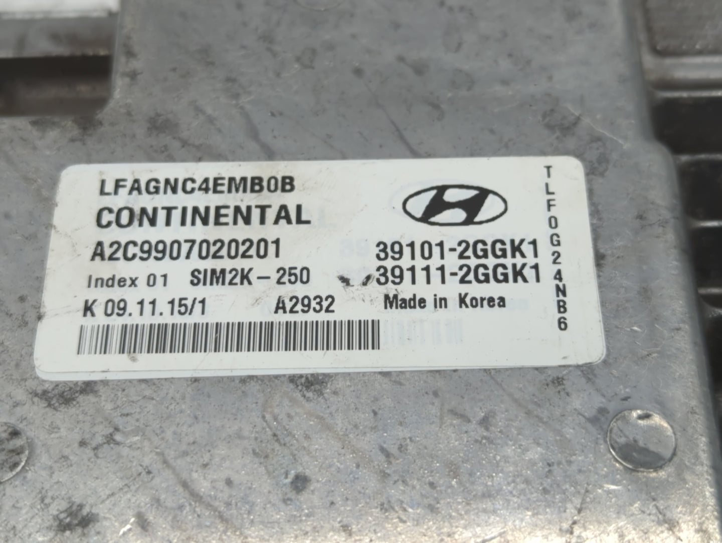 2015-2017 Hyundai Sonata PCM Engine Control Computer ECU ECM PCU OEM P/N:39111-2GGL3 39101-2GGL3 Fits Fits 2015 2016 2017 OE