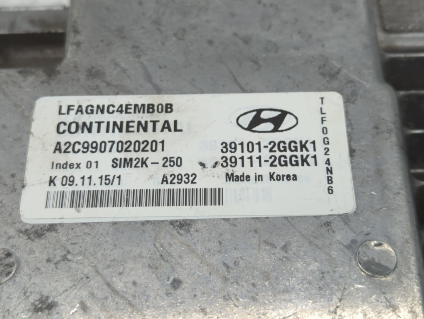 2015-2017 Hyundai Sonata PCM Engine Control Computer ECU ECM PCU OEM P/N:39111-2GGL3 39101-2GGL3 Fits Fits 2015 2016 2017 OE