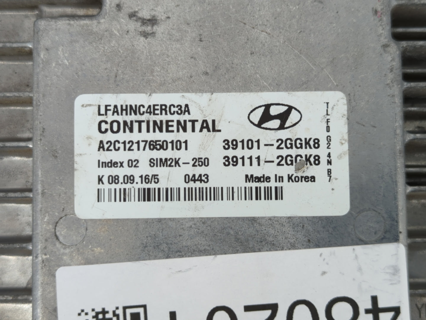 2015-2017 Hyundai Sonata PCM Engine Control Computer ECU ECM PCU OEM P/N:39111-2GGK8 39101-2GGK8 Fits Fits 2015 2016 2017 OE