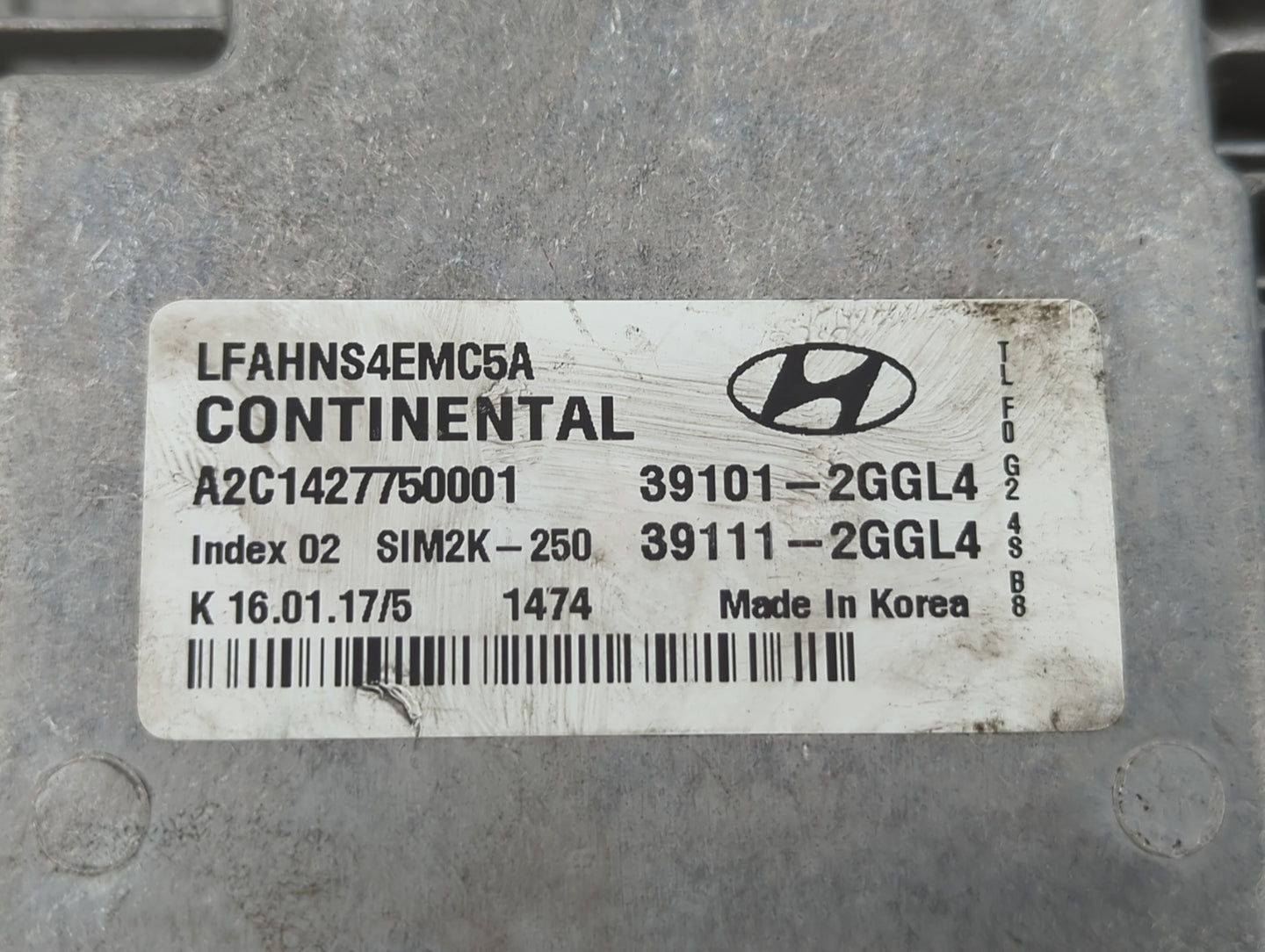 2015-2017 Hyundai Sonata PCM Engine Control Computer ECU ECM PCU OEM P/N:39111-2GGL4 39101-2GGL4 Fits Fits 2015 2016 2017 OE