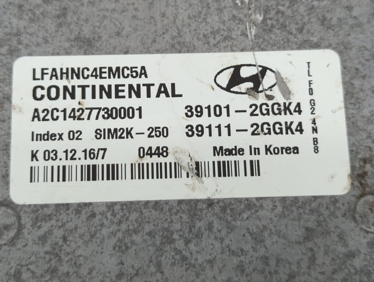 2015-2017 Hyundai Sonata PCM Engine Control Computer ECU ECM PCU OEM P/N:39101-2GGK4 Fits Fits 2015 2016 2017 OEM Used Auto 