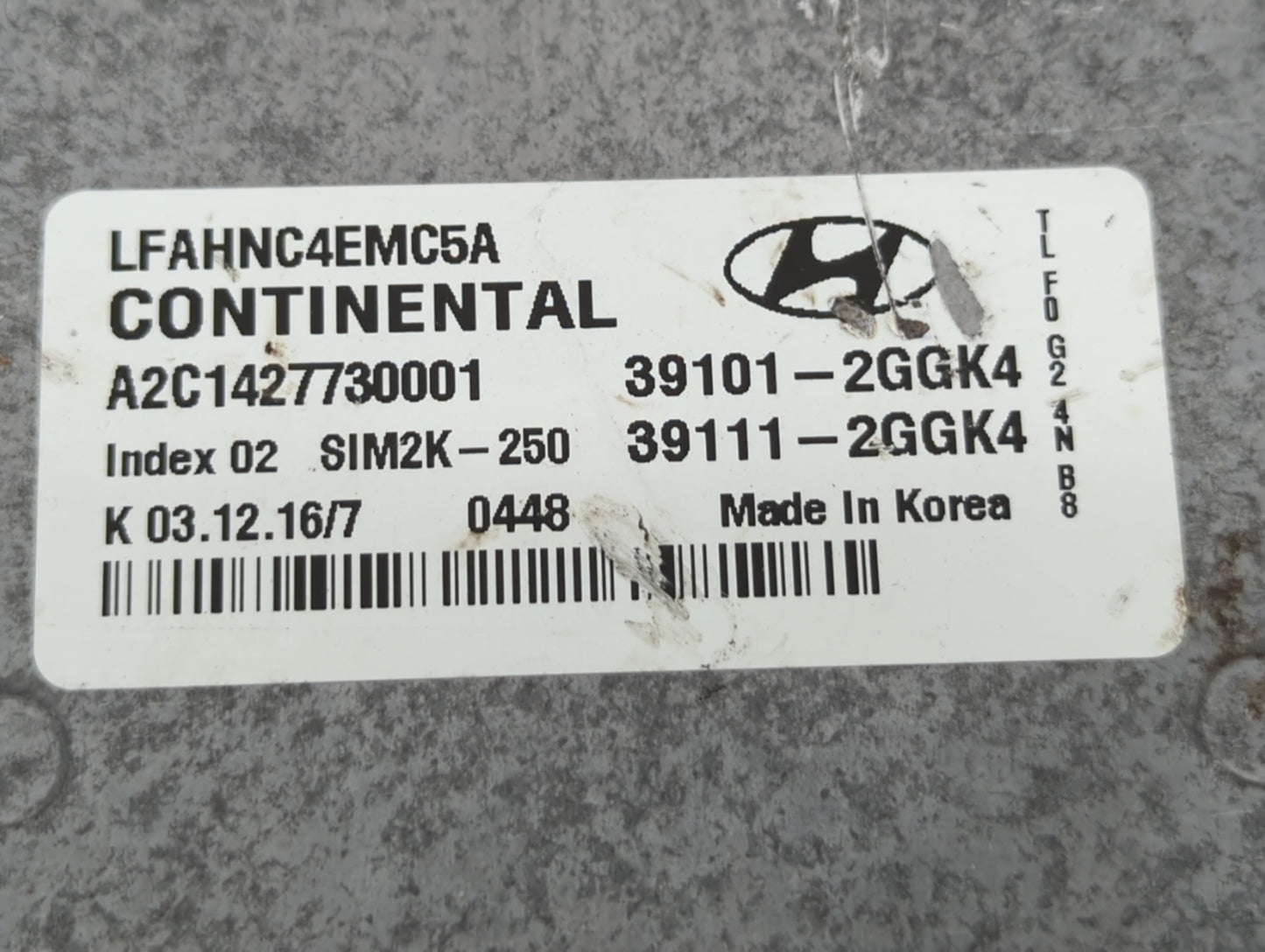 2015-2017 Hyundai Sonata PCM Engine Control Computer ECU ECM PCU OEM P/N:39101-2GGK4 Fits Fits 2015 2016 2017 OEM Used Auto 